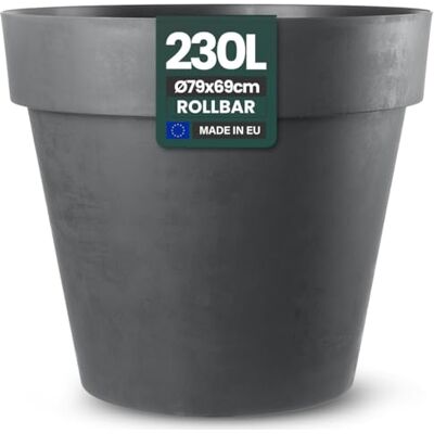 Kreher XXL Pflanztopf/Pflanzkübel rund mit 79 cm / 58 cm Durchmesser, ausstattet mit Rollen! Der Eye-Catcher für Garten, Terrasse, Restaurants & Gewerbe! (Anthrazit, XXL-Ø79cm) Kreher XXL Pflanztopf/Pflanzkübel rund mit 79 cm / 58 cm Durchmesser, ausstattet mit Rollen! Der Eye-Catcher für Garten, Terrasse, Restaurants & Gewerbe! (Anthrazit, XXL-Ø79cm)