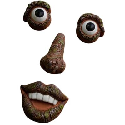 ZBIianxer Baumgesichts Skulpturenset aus Rinde, bestehend aus 2 Augen, 1, B Skurriles Skulpturen Set für den Außenbereich Garten mit 2 Augen, 1 Nase und 1 Mund als Gartendekoration ZBIianxer Baumgesichts Skulpturenset aus Rinde, bestehend aus 2 Augen, 1, B Skurriles Skulpturen Set für den Außenbereich Garten mit 2 Augen, 1 Nase und 1 Mund als Gartendekoration
