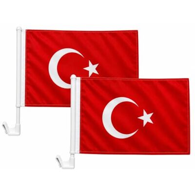 trends4cents 2 x Autoflagge 30 x 40 cm mit Fensterhalterung, Fahne fürs Auto, Fanflagge (Türkei) trends4cents 2 x Autoflagge 30 x 40 cm mit Fensterhalterung, Fahne fürs Auto, Fanflagge (Türkei)