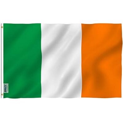 Anley Fly Breeze 3x5 Fuß Ireland Flagge Lebendige Farbe und UV-beständig Canvas Header und doppelt genäht Irische Nationalflaggen Polyester mit Messingösen 3 X 5 Ft Anley Fly Breeze 3x5 Fuß Ireland Flagge Lebendige Farbe und UV-beständig Canvas Header und doppelt genäht Irische Nationalflaggen Polyester mit Messingösen 3 X 5 Ft