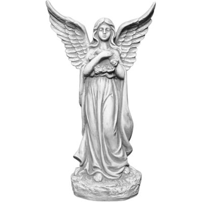gartendekoparadies.de Engel mit Flügel Grabengel, Steinfigur H. 47 cm, 7 kg, Grau, frostsicher aus Steinguss für Außenbereich gartendekoparadies.de Engel mit Flügel Grabengel, Steinfigur H. 47 cm, 7 kg, Grau, frostsicher aus Steinguss für Außenbereich