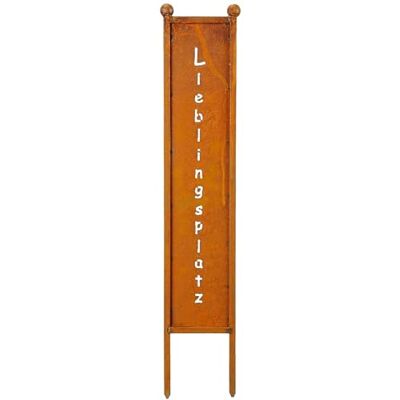 Storm Lieblingsplatz Stele Gartendeko zum Stecken in Rost 78cm groß Edelrost Blumenstecker Storm Lieblingsplatz Stele Gartendeko zum Stecken in Rost 78cm groß Edelrost Blumenstecker