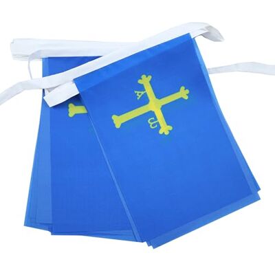 Asturien Flaggenkette - 6M, 20 Fahnen, 21x15 cm Asturien Flaggenkette - 6M, 20 Fahnen, 21x15 cm