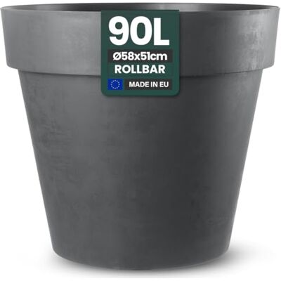 Kreher XXL Pflanztopf/Pflanzkübel rund mit 79 cm / 58 cm Durchmesser, ausstattet mit Rollen! Der Eye-Catcher für Garten, Terrasse, Restaurants & Gewerbe! (Anthrazit, XL-Ø58cm) Kreher XXL Pflanztopf/Pflanzkübel rund mit 79 cm / 58 cm Durchmesser, ausstattet mit Rollen! Der Eye-Catcher für Garten, Terrasse, Restaurants & Gewerbe! (Anthrazit, XL-Ø58cm)