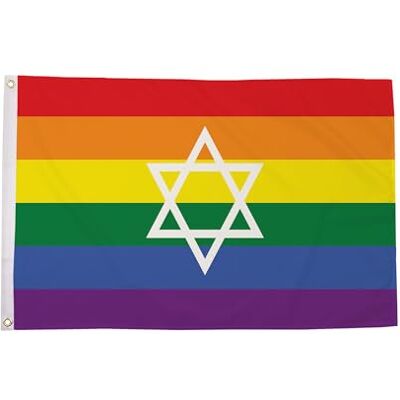 Generic 150 x 90 cm, Davidstern, Regenbogen, Gay-Pride-Flagge, 100 % Polyester, Material Generic 150 x 90 cm, Davidstern, Regenbogen, Gay-Pride-Flagge, 100 % Polyester, Material
