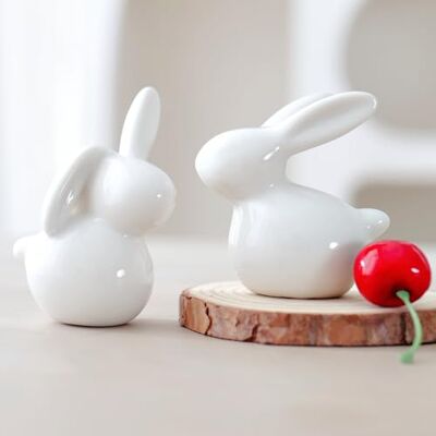 EASIMECOR Keramik Hasen Osterhase Figur Porzellan Hase für Ostern Dekoration Frühling Dekoration Geschenke Häschen Statuen für Wohnkultur EASIMECOR Keramik Hasen Osterhase Figur Porzellan Hase für Ostern Dekoration Frühling Dekoration Geschenke Häschen Statuen für Wohnkultur