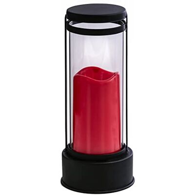 Dehner Grablaterne mit LED-Beleuchtung, Ø 12 cm, Höhe 27 cm, Eisen/Glas, rot Dehner Grablaterne mit LED-Beleuchtung, Ø 12 cm, Höhe 27 cm, Eisen/Glas, rot