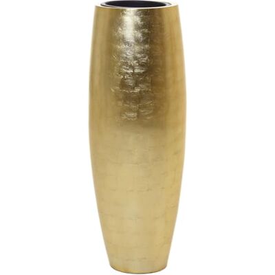 VIVANNO Pflanzkübel Bodenvase Magnum 80x23 Gold Blatt-Optik Fiberglas Elegantes Design Pflanzgefäß inklusive Einsatz, für Wohnzimmer, Flur und Hotel, hochwertige Blatt-Optik, rund & bauchig VIVANNO Pflanzkübel Bodenvase Magnum 80x23 Gold Blatt-Optik Fiberglas Elegantes Design Pflanzgefäß inklusive Einsatz, für Wohnzimmer, Flur und Hotel, hochwertige Blatt-Optik, rund & bauchig