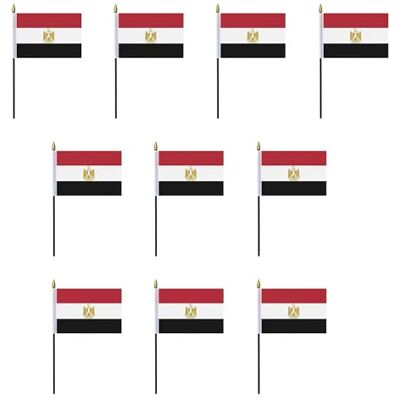 Sonia Originelli Ägypten Tischfahnen 10er Set 14 x 21 cm ohne Tischfuß Fanartikel in der ägyptischen Nationalflagge für WM, EM und Events Sonia Originelli Ägypten Tischfahnen 10er Set 14 x 21 cm ohne Tischfuß Fanartikel in der ägyptischen Nationalflagge für WM, EM und Events