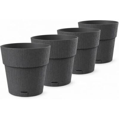 Kreher Ethica Pflanzkübel Ø 40 x H 40 cm mit Wasserspeicher, Anthrazit, 4 Stück Kreher Ethica Pflanzkübel Ø 40 x H 40 cm mit Wasserspeicher, Anthrazit, 4 Stück