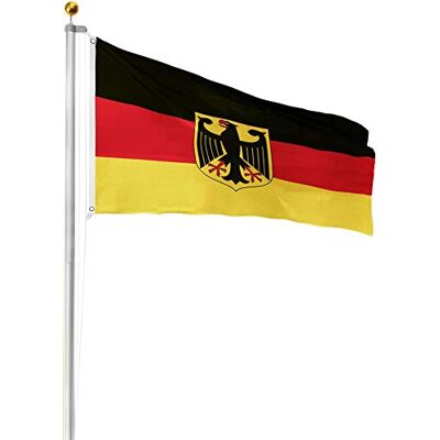 normani Aluminium Fahnenmast 6,20 6,80 oder 7,50 meter Höhe inkl. Deutschlandfahne mit Adler oder Österreich 90x150 Farbe Deutschland mit Adler Größe 6.8 Meter normani Aluminium Fahnenmast 6,20 6,80 oder 7,50 meter Höhe inkl. Deutschlandfahne mit Adler oder Österreich 90x150 Farbe Deutschland mit Adler Größe 6.8 Meter