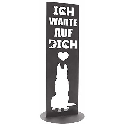 Bentatec Gartenschild Anthrazit Dekosäule Hund Ich warte auf Dich mit Herz 100cm x 30cm Bentatec Gartenschild Anthrazit Dekosäule Hund Ich warte auf Dich mit Herz 100cm x 30cm