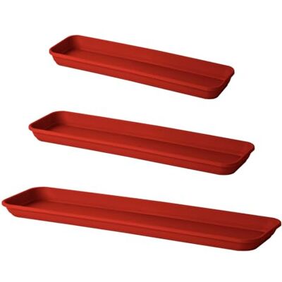 Euro3plast Inis Kunststoff Untersetzer rechteckig für Blumenkästen 36 cm 46 cm oder 56 cm lang 4 Farben zur Wahl (Rot, 56 cm) Euro3plast Inis Kunststoff Untersetzer rechteckig für Blumenkästen 36 cm 46 cm oder 56 cm lang 4 Farben zur Wahl (Rot, 56 cm)