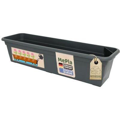 MePla Balkonkasten Balcony mit Wasserspeicher 100 cm anthrazit, wetterfestes Pflanzkasten aus UV-beständigem Kunststoff MePla Balkonkasten Balcony mit Wasserspeicher 100 cm anthrazit, wetterfestes Pflanzkasten aus UV-beständigem Kunststoff