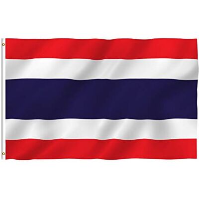Anley Fly Breeze 3x5 Fuß Thailand Flagge Lebendige Farbe und UV-beständig Canvas Header und doppelt genäht Thai Nationalflaggen Polyester mit Messingösen 3 X 5 Ft Anley Fly Breeze 3x5 Fuß Thailand Flagge Lebendige Farbe und UV-beständig Canvas Header und doppelt genäht Thai Nationalflaggen Polyester mit Messingösen 3 X 5 Ft