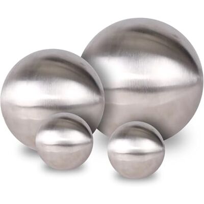 Spetebo Edelstahl Gartenkugel 4er Set matt gebürstet 10/15 / 20 cm Deko Metall Hohlkugel Silber Dekokugel Metalldeko Gartendeko rund Spetebo Edelstahl Gartenkugel 4er Set matt gebürstet 10/15 / 20 cm Deko Metall Hohlkugel Silber Dekokugel Metalldeko Gartendeko rund
