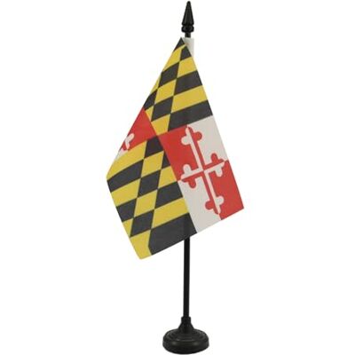 AZ FLAG Tischflagge Maryland 15x10 cm Polyester 100D Kunststoffsockel Für innen Bundesstaat Maryland Tischflagge genähte Ausführung mit verstärkten Kanten mit Kunststoffstab 100D Polyester AZ FLAG Tischflagge Maryland 15x10 cm Polyester 100D Kunststoffsockel Für innen Bundesstaat Maryland Tischflagge genähte Ausführung mit verstärkten Kanten mit Kunststoffstab 100D Polyester