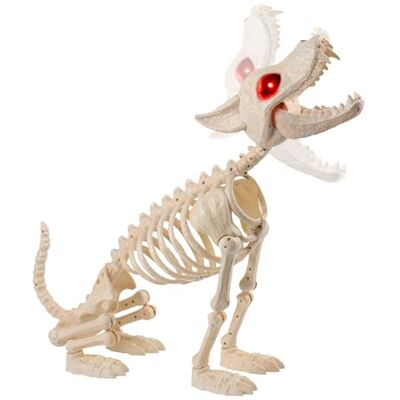 JOYIN Heulender Wolfsskelett Halloween-Dekoration 86 cm Skeletthund mit roten LED-Augen, automatischem Kinnöffnen und -schließen, beweglichen Gelenken Tierskelett für Garten JOYIN Heulender Wolfsskelett Halloween-Dekoration 86 cm Skeletthund mit roten LED-Augen, automatischem Kinnöffnen und -schließen, beweglichen Gelenken Tierskelett für Garten