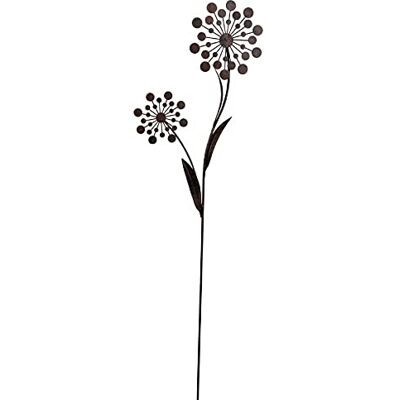 ETC dekorativer ausgefallener Gartenstecker Motiv stilisierte Pusteblume 2- dimensional Metall schwarz-braun mit 1 Blüte oder 2 Blüten (2 x Pusteblume) ETC dekorativer ausgefallener Gartenstecker Motiv stilisierte Pusteblume 2- dimensional Metall schwarz-braun mit 1 Blüte oder 2 Blüten (2 x Pusteblume)