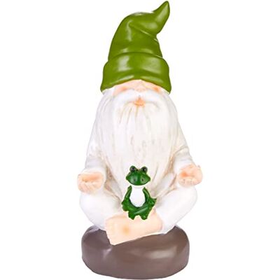 BRUBAKER Gartenzwerg meditiert mit Frosch Zwerg Schneidersitz Yoga Meditation Übung Sukhasana Gartendeko für außen Dekoration Lustig Wetterfest für Garten Campingplatz 19 cm groß BRUBAKER Gartenzwerg meditiert mit Frosch Zwerg Schneidersitz Yoga Meditation Übung Sukhasana Gartendeko für außen Dekoration Lustig Wetterfest für Garten Campingplatz 19 cm groß