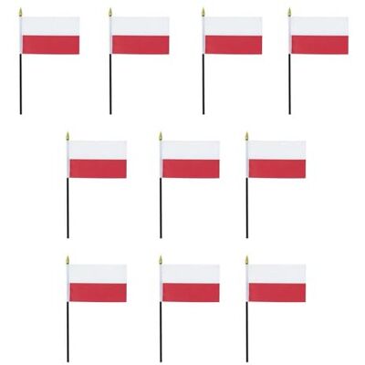 Sonia Originelli Polen Tischfahnen 10er Set 14 x 21 cm ohne Tischfuß Fanartikel in der polnischen Nationalflagge für WM, EM und Events Sonia Originelli Polen Tischfahnen 10er Set 14 x 21 cm ohne Tischfuß Fanartikel in der polnischen Nationalflagge für WM, EM und Events