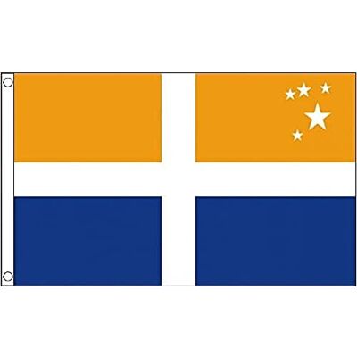 AZ FLAG Flagge Scilly-Inseln Mit Kreuz 150x90 cm Isles Of Scilly Fahne 100% Polyester mit Messing-Ösen 110g AZ FLAG Flagge Scilly-Inseln Mit Kreuz 150x90 cm Isles Of Scilly Fahne 100% Polyester mit Messing-Ösen 110g