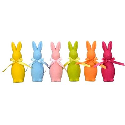Posiwio putzige Bunte wetterfeste Kunststoff-Osterhasen mit beflockter Oberfläche im 6-er Set ca. 15 cm hoch Posiwio putzige Bunte wetterfeste Kunststoff-Osterhasen mit beflockter Oberfläche im 6-er Set ca. 15 cm hoch