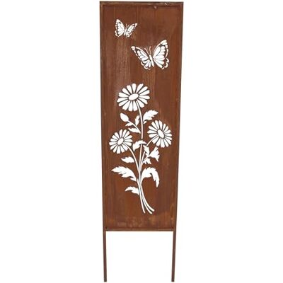 FRANK FLECHTWAREN Gartenschild Sommerwiese, Metall Echtrostfinish 117 cm Hohes Gartenschild mit Ausstanzungen aus Metall mit Echtrostfinish, 31 x 117 cm, wetterbeständig, Blickfang im Beet FRANK FLECHTWAREN Gartenschild Sommerwiese, Metall Echtrostfinish 117 cm Hohes Gartenschild mit Ausstanzungen aus Metall mit Echtrostfinish, 31 x 117 cm, wetterbeständig, Blickfang im Beet