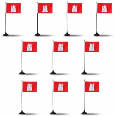 Sonia Originelli Hamburg Tischfahnen 10er Set 14 x 21 cm ohne Tischfuß Fanartikel in der Hamburger Nationalflagge für WM, EM und Events Sonia Originelli Hamburg Tischfahnen 10er Set 14 x 21 cm ohne Tischfuß Fanartikel in der Hamburger Nationalflagge für WM, EM und Events