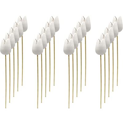 DARO DEKO Holz Dekostecker Tulpe 4 x 36cm weiß 20 Stück Garten-Deko Blumen-Stecker künstlich Holzblume Tulip DARO DEKO Holz Dekostecker Tulpe 4 x 36cm weiß 20 Stück Garten-Deko Blumen-Stecker künstlich Holzblume Tulip