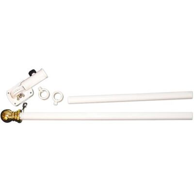 Annin Flagmakers 242 Spinnstab mit Kugelkopf und verstellbarem Halter, 1,83 m, Weiß Annin Flagmakers 242 Spinnstab mit Kugelkopf und verstellbarem Halter, 1,83 m, Weiß