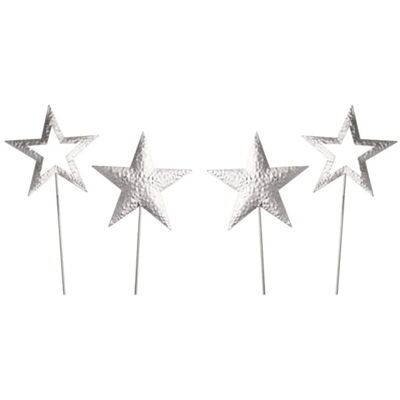ETC Dragimex weihnachtlicher stimmungsvoller Deko-Stecker Garten-Stecker Stern Metall Silber matt-glänzend gehämmert ca. 14 x 57 cm lang in verschiedenen Mengen (6) ETC Dragimex weihnachtlicher stimmungsvoller Deko-Stecker Garten-Stecker Stern Metall Silber matt-glänzend gehämmert ca. 14 x 57 cm lang in verschiedenen Mengen (6)