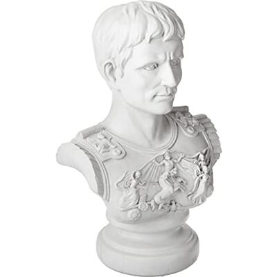 Design Toscano Augustus Caesar Primaporta Büstenstatue, Polyresin, antikes steingrau, 46 cm Design Toscano Augustus Caesar Primaporta Büstenstatue, Polyresin, antikes steingrau, 46 cm