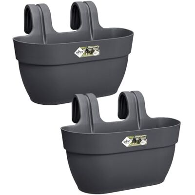elho Vibia Campana Easy Hanger M 2er Set Balkonkasten Anthracite L 24 x B 36 x H 30.5 cm 2 Artikel Enthalten für den Außenbereich elho Vibia Campana Easy Hanger M 2er Set Balkonkasten Anthracite L 24 x B 36 x H 30.5 cm 2 Artikel Enthalten für den Außenbereich