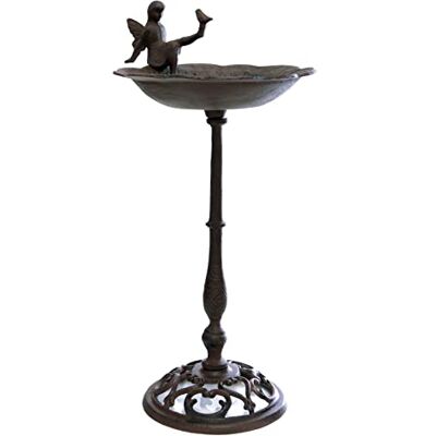 Spetebo Vogeltränke ELFE antik braun aus Gusseisen 51 cm Vogelbad mit Standfuß Vogel Wasser Bad Tränke Garten Deko Spetebo Vogeltränke ELFE antik braun aus Gusseisen 51 cm Vogelbad mit Standfuß Vogel Wasser Bad Tränke Garten Deko