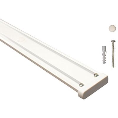 iso-design Gardinenschienen 2 läufig aus Aluminium in weiß vorgebohrt, Deckenschiene, Vorhangschiene, 120 cm iso-design Gardinenschienen 2 läufig aus Aluminium in weiß vorgebohrt, Deckenschiene, Vorhangschiene, 120 cm