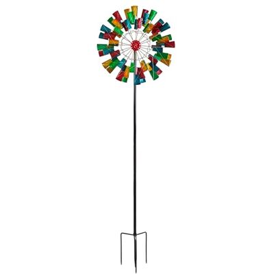 Dehner Riesen-Windrad, Ø 61 cm, Höhe 213 cm, Stahl, bunt Dehner Riesen-Windrad, Ø 61 cm, Höhe 213 cm, Stahl, bunt