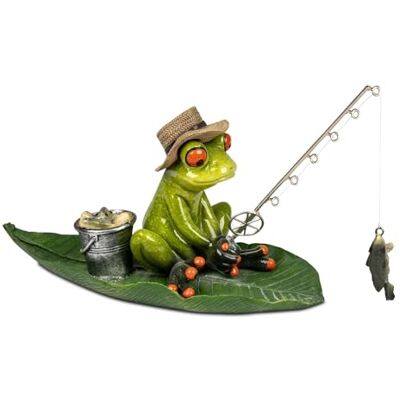 formano Frosch Angler auf Blatt Handbemalte Dekofigur aus Polyresin 19x14 x 9 cm Humorvolle Wohnekoration mit Angelmotiv Serie Froschhausen glänzend formano Frosch Angler auf Blatt Handbemalte Dekofigur aus Polyresin 19x14 x 9 cm Humorvolle Wohnekoration mit Angelmotiv Serie Froschhausen glänzend