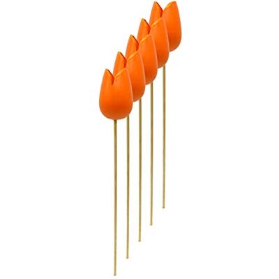 DARO DEKO Holz Dekostecker Tulpe 4 x 36cm orange 5 Stück Garten-Deko Blumen-Stecker künstlich Holzblume Tulip DARO DEKO Holz Dekostecker Tulpe 4 x 36cm orange 5 Stück Garten-Deko Blumen-Stecker künstlich Holzblume Tulip
