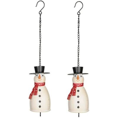 ETC dekorativer Meisenknödelhalter Schneemann mit schwarzem Zylinder und rotem Schal Metall bemalt ETC dekorativer Meisenknödelhalter Schneemann mit schwarzem Zylinder und rotem Schal Metall bemalt
