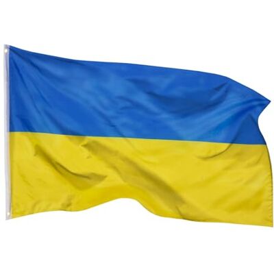 Aricona Ukraine Flagge 90x150cm wetterbeständige Fahne mit Messingösen, 100% Polyester, robuste Doppelnaht & in lebendigen Farben ideal für Flaggen-Liebhaber, Ukrainer & Freunde Aricona Ukraine Flagge 90x150cm wetterbeständige Fahne mit Messingösen, 100% Polyester, robuste Doppelnaht & in lebendigen Farben ideal für Flaggen-Liebhaber, Ukrainer & Freunde