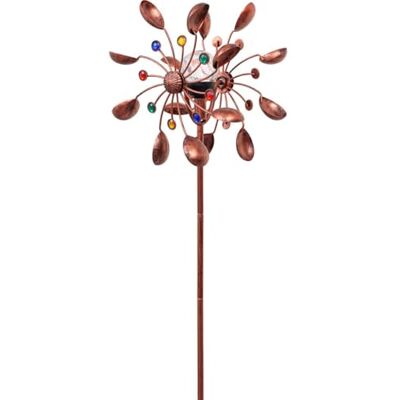 Windspiel Metall Windrad kugelgelagert Copper Bucket Duett Solar Farbwechsel LED Glaskugel Ø36 Höhenflexibel Windmühle inkl. Bodenanker wetterfest standfest ideal für Terrasse und Garten Windspiel Metall Windrad kugelgelagert Copper Bucket Duett Solar Farbwechsel LED Glaskugel Ø36 Höhenflexibel Windmühle inkl. Bodenanker wetterfest standfest ideal für Terrasse und Garten