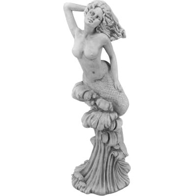gartendekoparadies.de Statue Meerjungfrau auf Einer Welle, Steinfigur, H. 80 cm, 23 kg, Grau, frostsicher aus Steinguss für Außenbereich gartendekoparadies.de Statue Meerjungfrau auf Einer Welle, Steinfigur, H. 80 cm, 23 kg, Grau, frostsicher aus Steinguss für Außenbereich