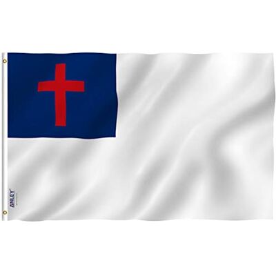 Anley Fly Breeze 3 x 5 Fuß christliche Flagge – lebendige Farbe und UV-beständig – Segeltuchkopf und doppelt genäht – religiöse Flaggen Polyester mit Messingösen 3 x 5 Ft Anley Fly Breeze 3 x 5 Fuß christliche Flagge – lebendige Farbe und UV-beständig – Segeltuchkopf und doppelt genäht – religiöse Flaggen Polyester mit Messingösen 3 x 5 Ft