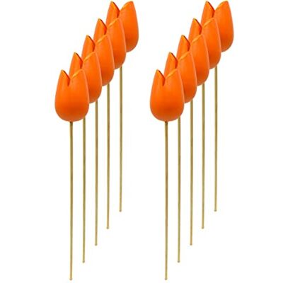 DARO DEKO Holz Dekostecker Tulpe 4 x 36cm orange 10 Stück Garten-Deko Blumen-Stecker künstlich Holzblume Tulip DARO DEKO Holz Dekostecker Tulpe 4 x 36cm orange 10 Stück Garten-Deko Blumen-Stecker künstlich Holzblume Tulip