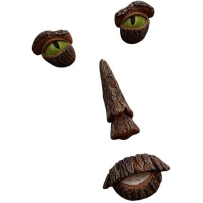 AWJUWHBJ Baumgesicht Dekorset mit 2 Augen, 1 Nase und 1 Grinsen, C Skurriles Skulpturen Set für die Gartendekoration mit 2 Augen, 1 Grinsen und 1 Nase für Rinde Freien AWJUWHBJ Baumgesicht Dekorset mit 2 Augen, 1 Nase und 1 Grinsen, C Skurriles Skulpturen Set für die Gartendekoration mit 2 Augen, 1 Grinsen und 1 Nase für Rinde Freien
