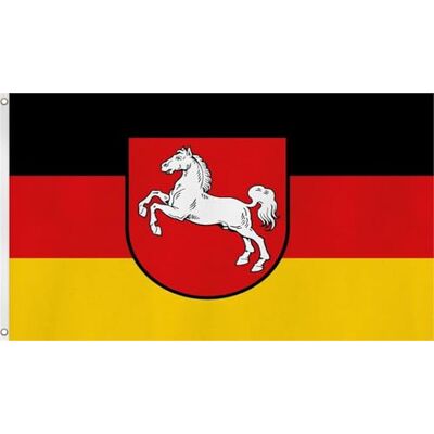 normani TOP QUALITÄT !! Fahne Flagge, Grösse: ca. 90x150 cm, Ordentliche Stoffqualität Stoffgewicht ca. 110 gr/m2 Farbe Niedersachsen normani TOP QUALITÄT !! Fahne Flagge, Grösse: ca. 90x150 cm, Ordentliche Stoffqualität Stoffgewicht ca. 110 gr/m2 Farbe Niedersachsen