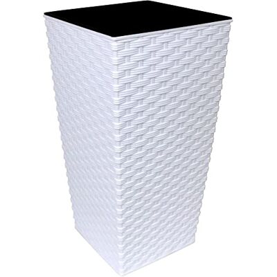 MePla Hochkübel Finezia Rattan- wetterfestes Pflanzgefäß UV-beständiger Blumenkübel Pflanzentopf Kübel 30x30 cm/H 57 cm anthrazit MePla Hochkübel Finezia Rattan- wetterfestes Pflanzgefäß UV-beständiger Blumenkübel Pflanzentopf Kübel 30x30 cm/H 57 cm anthrazit