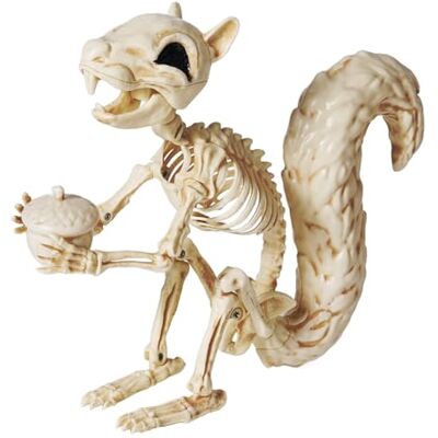 JOYIN Eichhörnchen Skelett Halloween Deko, 23cm Tierknochen Figur mit Tannenzapfen & Beweglichen Gelenken für Spukhaus Garten JOYIN Eichhörnchen Skelett Halloween Deko, 23cm Tierknochen Figur mit Tannenzapfen & Beweglichen Gelenken für Spukhaus Garten