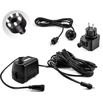 CLGarden Springbrunnen Pumpe SP1 Springbrunnenpumpe 12V mit 1x LED Ring Beleuchtung CLGarden Springbrunnen Pumpe SP1 Springbrunnenpumpe 12V mit 1x LED Ring Beleuchtung